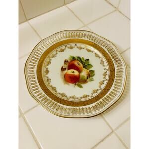 Vintage c1950s Reticulated Porcelain Winterling Plate, Bavaria, 7.5" Germany